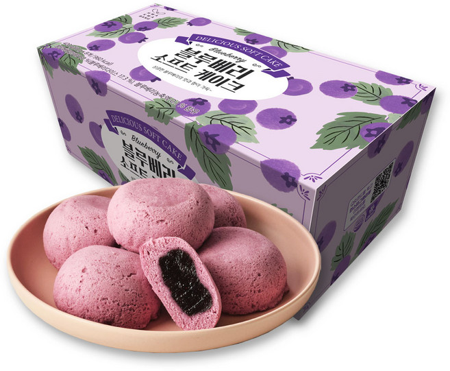 [화과방] 소프트케이크 블루베리 / 부드러운 아이스 디저트, 400g, 1개