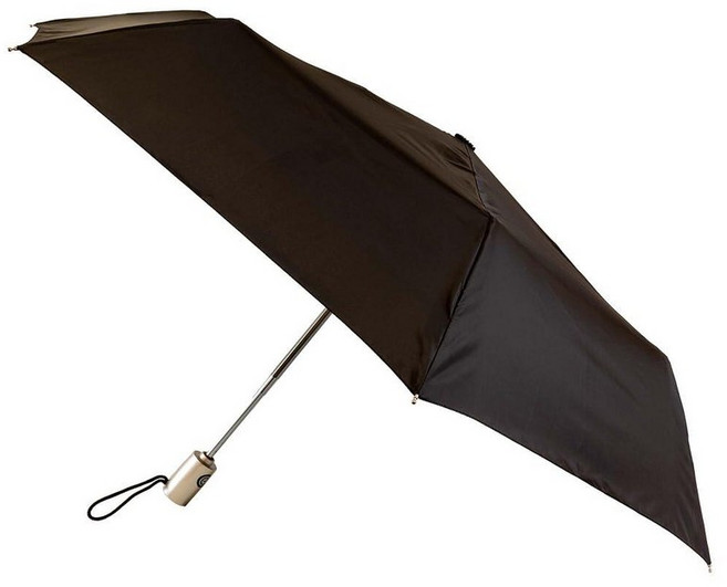 Totes NeverWet 기술 자동 열림 자동 닫기 블랙 109.2cm(43인치) 아크 우산 미디엄 블랙. 컴팩트