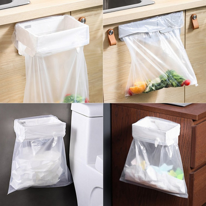 [개미물류] 쓰레기봉투 거치대 벽걸이 휴지통 비닐봉지 분리수거함 접이식 싱크대 하부장 주방 접착식, 1개