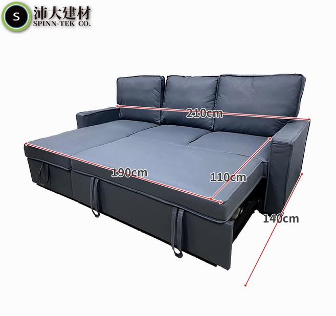 貓抓皮 L型沙發床 貴妃椅 客廳沙發【U48】【沛大旗艦店 質感灰 貓抓皮, 1個, 質感灰  貓抓皮, 質感灰色