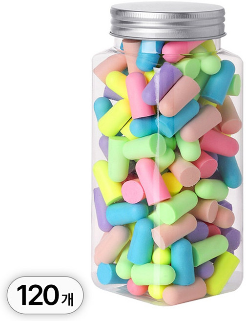 투데이리빙 120개 세트 소음 차단 이어플러그 수험생 공부 소프트 굿나잇 수면 숙면 노이즈 밀착 수면용 귀마개, 120개입