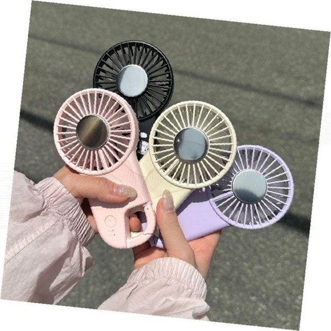 휴대용 미니 손풍기 냉각 핸디팬 USB 충전식 캠핑 야외 활동 키링, 상세페이지 참조, 블랙