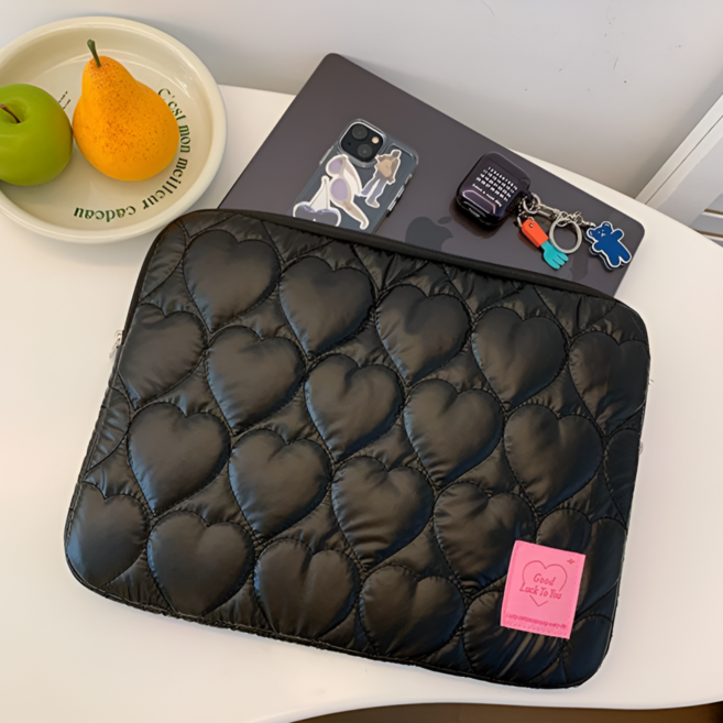 가온루트 하트 태블릿 갤럭북 아이패드 맥북 LG그램 13인치 14인치 노트북 파우치, 블랙(Black), 1개