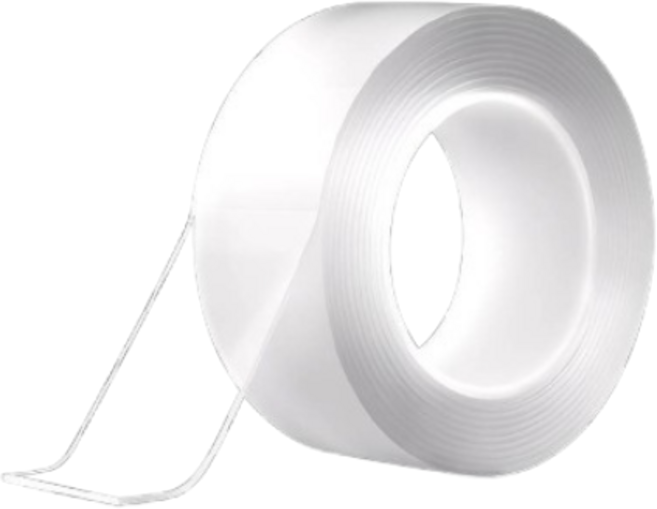 奈米無痕雙面膠 透明強力膠帶, 1個, 厚1mm 寬20mm 長1m
