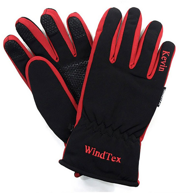 케빈 윈드텍스 WindTex 방한방풍 자전거 겨울장갑, 1개, 레드