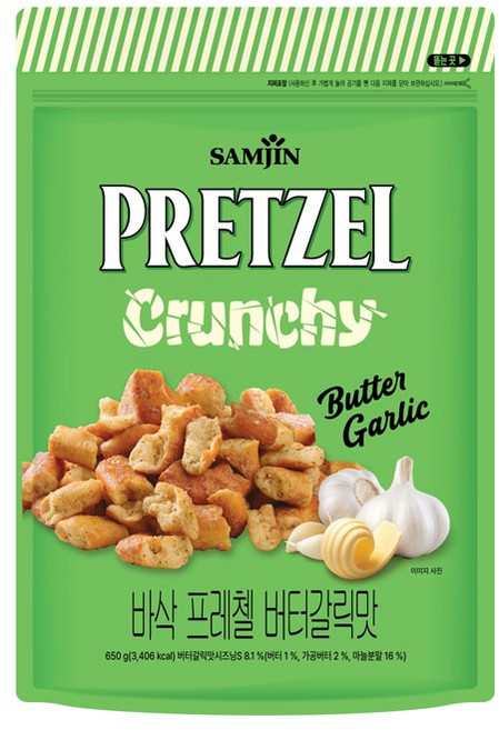 삼진 바삭프레첼 버터갈릭맛, 1개, 650g