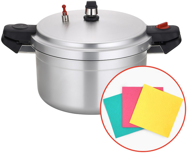 PN풍년 하이커머스 뉴 손주물 압력솥 30인용 + 독일행주 3P, 무광실버, 1개, 15L