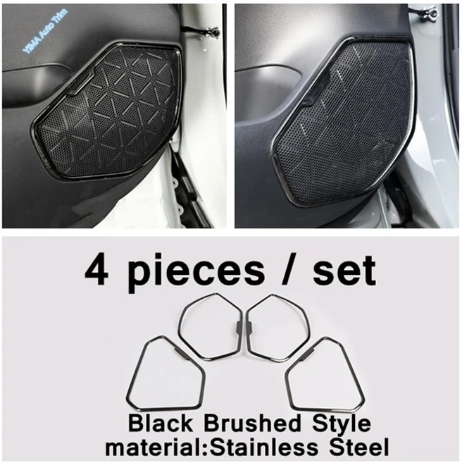 내부 도어 핸들 보울 패널 자동차 스테레오 스피커 오디오 라우드 사운드 커버 트림 도요타 RAV4 4 XA50 20, 01 model 1