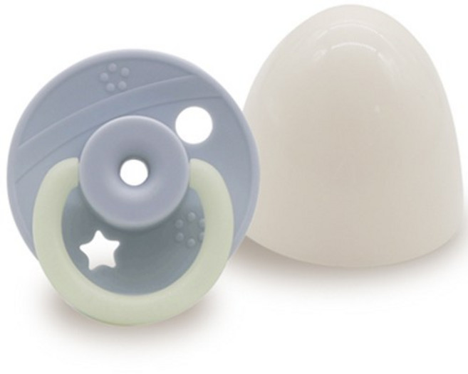 프로미스 유아용 플래닛 쪽쪽이 공갈노리개 나이트 라인, 5 x 4.5 cm(0~36개월), 버디블루, 1개