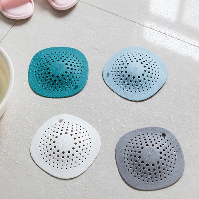 스윗브릿지 [1+1무배] 실리콘 배수구 덮개 커버 머리카락 거름망 4color, 2개, 화이트