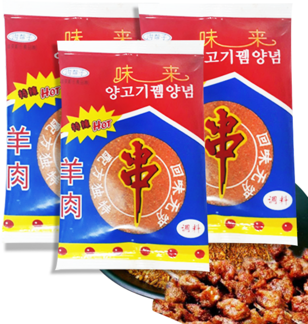 홍홍 중국식품 양꼬치 양념 소스 뀀양념 매운맛 (대), 57g, 3개