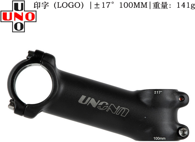 자전거핸들스템 UNO 자전거 스템 7/17도 MTB 도로 헤드 튜브 직경 28 6mm 핸들바 31 8mm 60 130MM 부품, 17 Degree 100MM, 1개