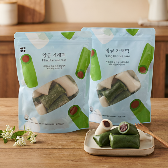 앙금 가래떡 1kg 답례떡 선물용 명절 굳지않는떡 앙꼬 식사대용 떡맛집, 1개