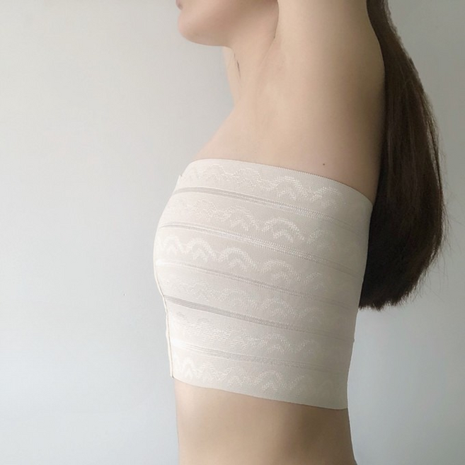 가슴코르셋 흉곽줄이기 튜브 탑 바스트 압박붕대 밴드 얇은 보정속옷 여성용