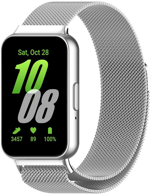 갤럭시 핏3 밀레니즈 루프 스트랩 메탈밴드 마그네틱밴드 시계줄, 실버