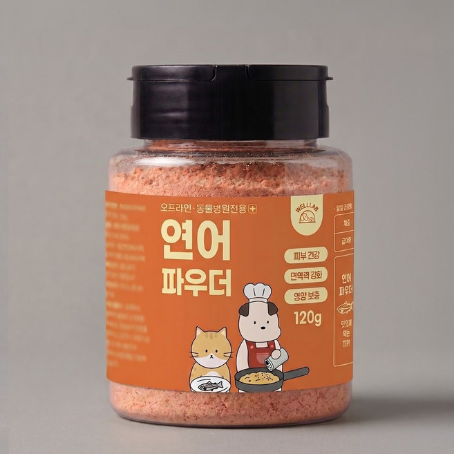 웰랩 국내산 강아지 수제 파우더 3종, 1개, 120g, 연어