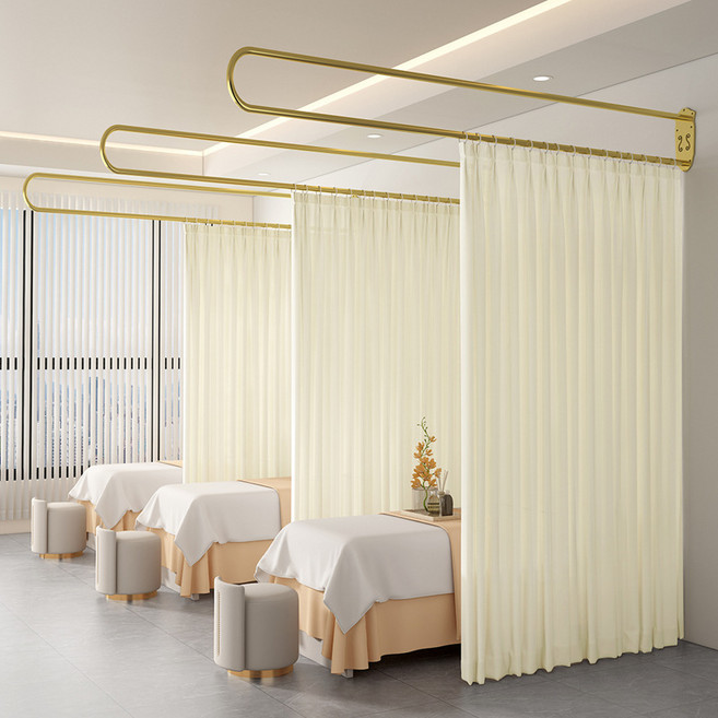 병원 칸막이 커튼 병원칸막이 커튼레일 양호실 한의원 뷰티샵 U자형 봉 길이 2m 커튼 높이 2.4m