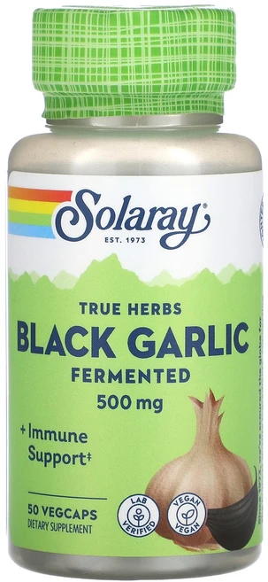 Solaray True Herbs 흑마늘 발효 500mg 베지 캡슐 50정, SolarayTrueHerbs흑마늘발효500mg베지캡슐, 1개 - 쿠팡