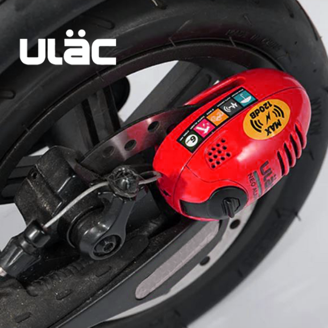 오토바이 자전거 도난 경보기 디스크 락 120데시벨 초강력 알람 자물쇠, AD5-RED, 1개