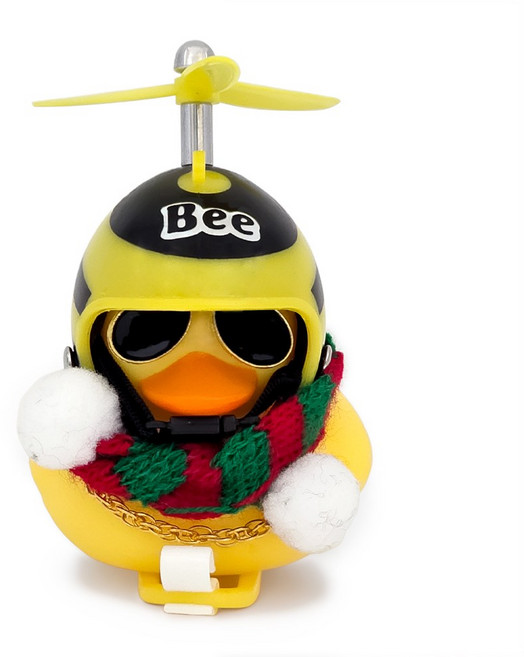 JJBB 러버덕 전조등 후미등 헬멧 오리 벨 프로펠러 라이트, 1개, 01