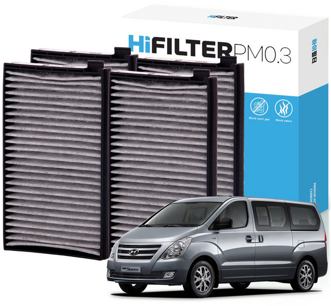 2+1 하이필터 PM 0.3 현대 자동차 스타렉스 활성탄 에어컨필터, 3개, 그랜드 스타렉스 (3세대 TQ) HI-W123