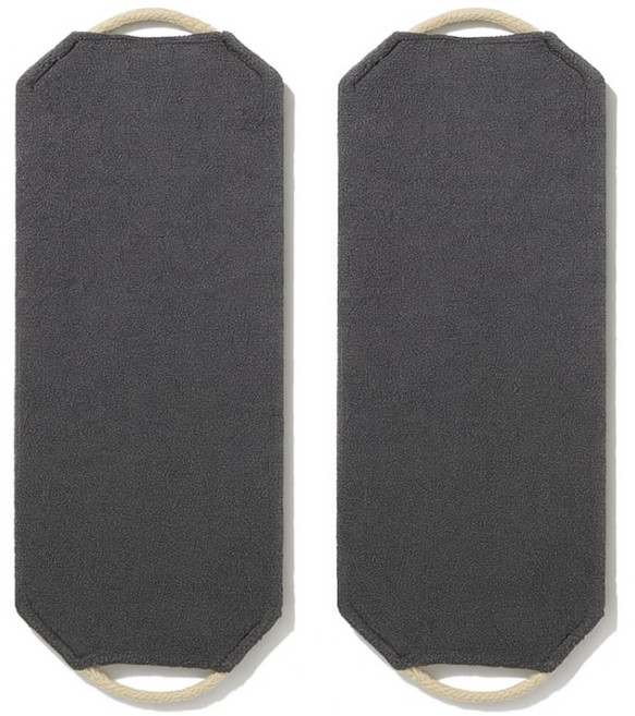 리앤리 대나무 친환경 등때밀이 롱 샤워타월, 2개, 1세트, 차콜그레이