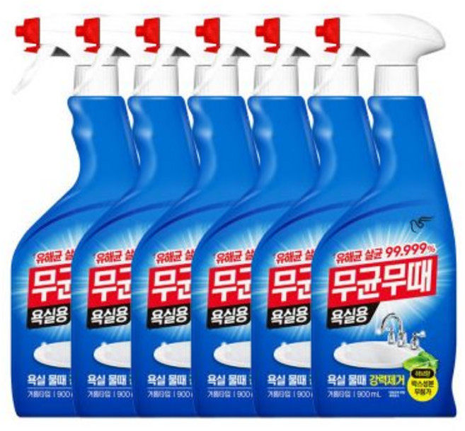 무균무때 욕실용 세정제 900ml 6개 / 욕실청소 세제, 무균무때 욕실용 세정제 900ml 6개 / 욕실 청소