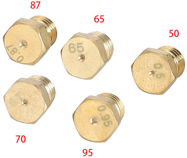 5PCS 버너 가스 호브 LPG 변환 키트 제트기 50 65 70 87 95 스토브 용 황동 노즐 프로판 인젝터