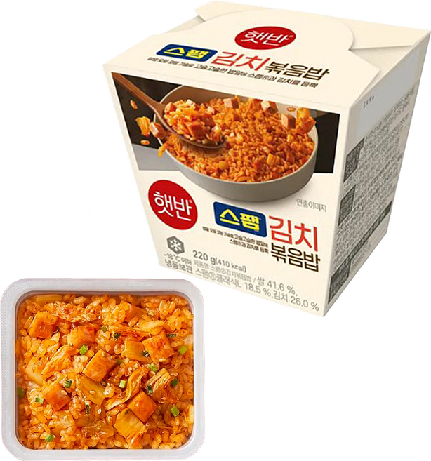 햇반 스팸김치볶음밥 220g / 냉동 컵밥 햄볶음밥 김치볶음밥, 1개