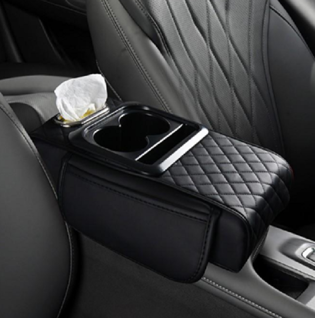 차량용 팔걸이쿠션 콘솔박스 수납함 자동차 정리함 수납, 1개, 브라운