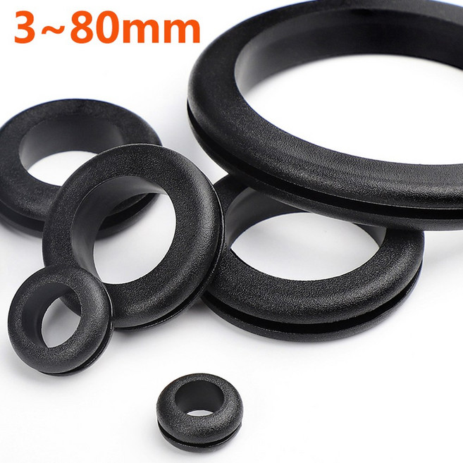 80MM 두께 고무 오일 와셔 케이블 구멍 가스켓 와이어 보호 그로멧 하드웨어 씰링, 4mm 50Pcs