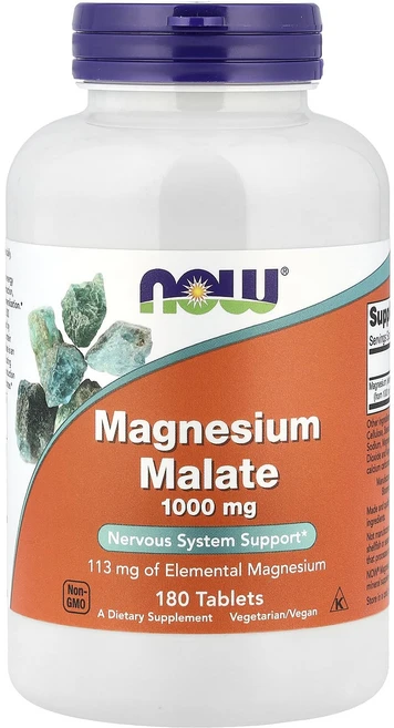 단백질 비타민 철분 마그내슘 칼슘 NOW Foods 마그네슘 말레이트 1000mg 180정 고루고루섭취해주세요, NOWFoods마그네슘말레이트1000mg180정, 1개 - 쿠팡