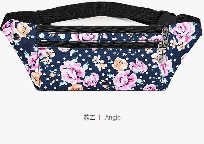 運動腰包 男女防水跑步手機大容量貼身超薄零錢包, 富貴牡丹, 1個