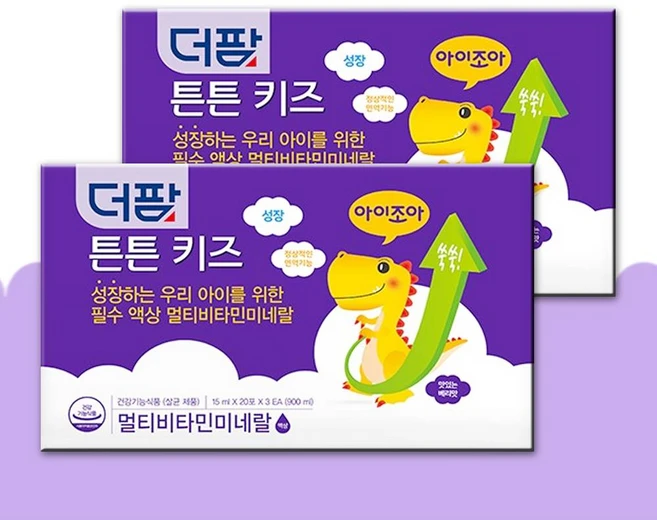 [리뉴얼] 더팜 튼튼 키즈 60포 x 2박스 (2개월분) 성장하는 우리 아이를 위한 액상 멀티비타민 미네랄, 60회분 - 쿠팡