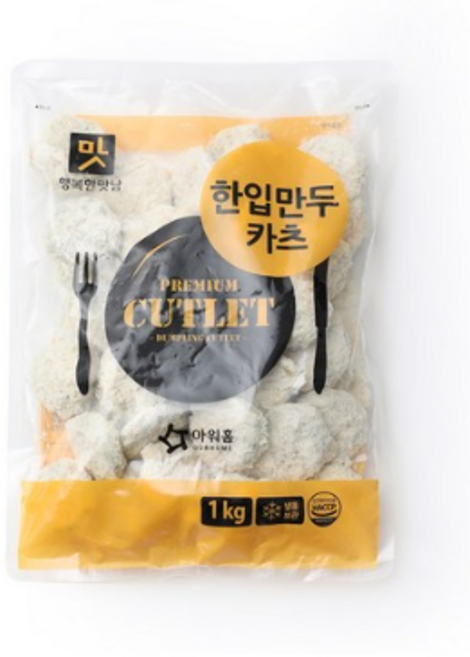 아워홈 행복한맛남 한입 만두카츠, 1개, 1kg