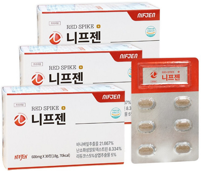 니프젠 스파이크 프리미엄 600mg, 30정, 3개