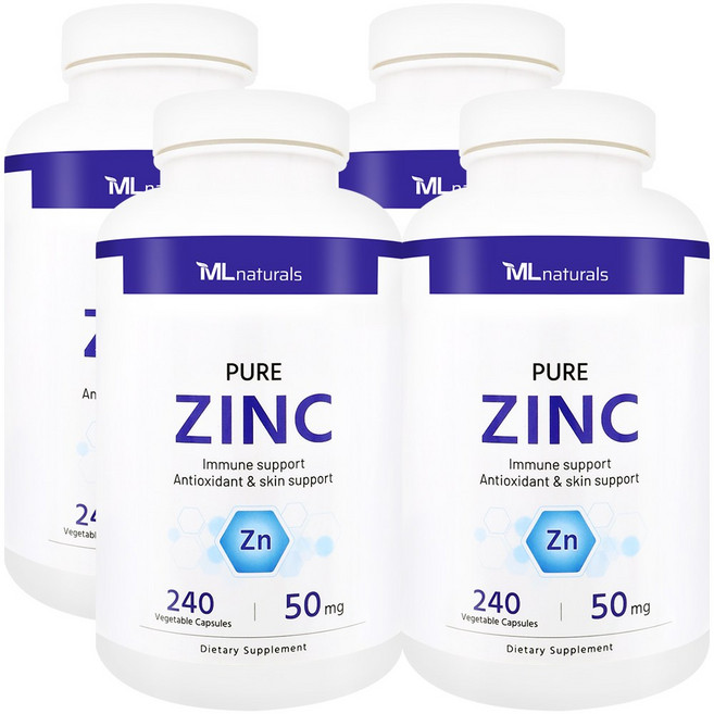 [미국빠른직구] 마이라이프 내추럴스 퓨어 징크 아연 50 mg, 240정, 4개