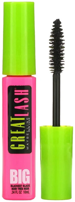 Maybelline Great Lash Big 마스카라 130 블랙키스트 블랙 0.34fl oz(10ml), MaybellineGreatLashBig마스카라130블, 1개 - 쿠팡