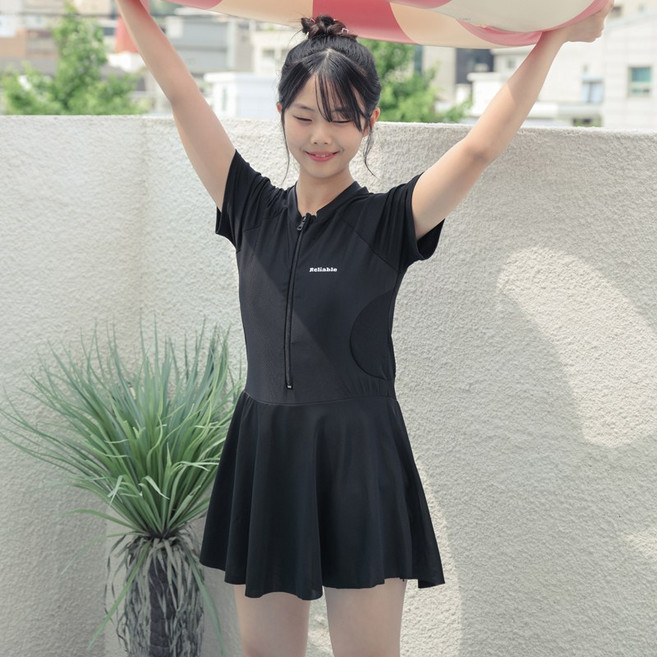 코코드림 주니어용 통통 반팔 반집업 스커트 원피스 수영복 2519