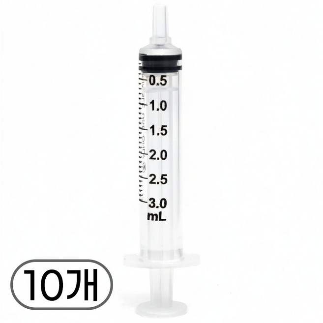 반려동물 피딩용 무침 주사기 3ml, 10개, 투명