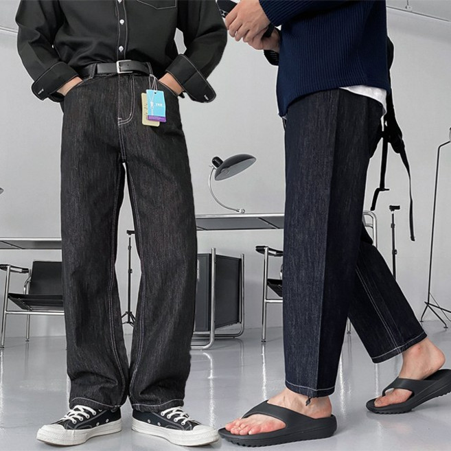 롱/숏 기장선택 물빠짐 NO 퍼펙트 히든 생지 청바지 와이드 데님 팬츠