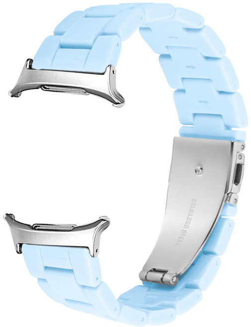 더조은셀러 갤럭시워치 울트라 커넥 프리 컬러체인 스트랩 시계줄 밴드, 스카이블루, 1개