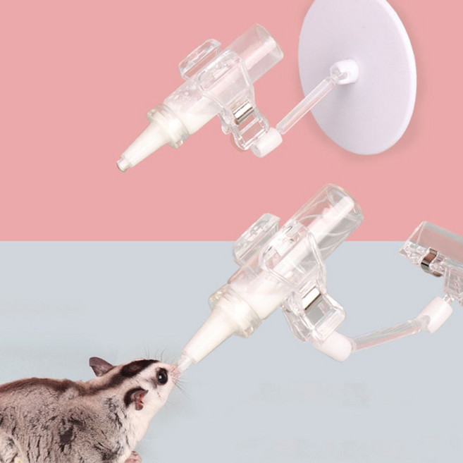 젖병+거치대 소동물 2종세트 접착형 클립형 영양제 수유기 애견 고양이, 1개, 클립형 2종세트