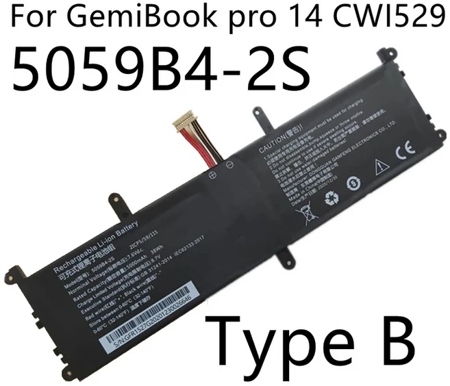 5059B4-2S-1 Chuwi GemiBook Pro CWI528 Pro 14 Q512G 용 노트북 배터리 20090943 2ICP5/59/115
