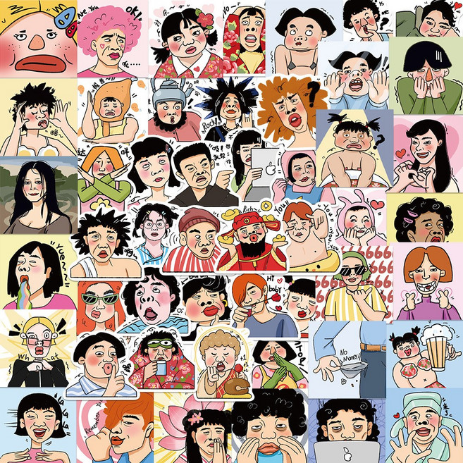 번블랙 병맛 관종 인싸 쓸데없는선물 웃긴 캐릭터 우정 굿즈 스티커, 1세트, 병맛C