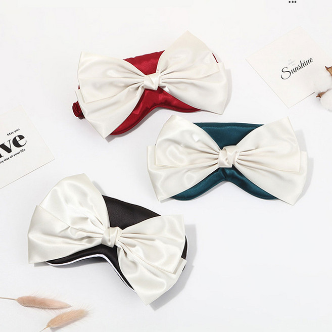 [재고정리특가]홈블리데이 리본포인트 실크느낌 큐티 수면안대 2개 1set