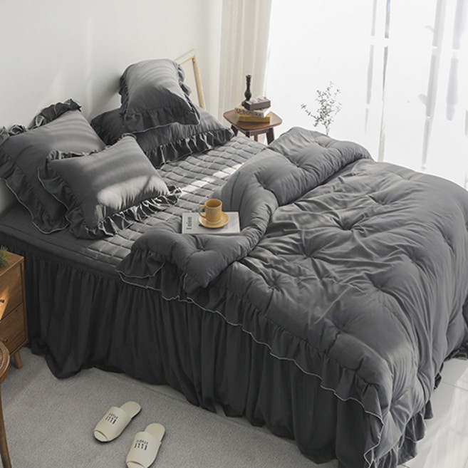 이불넷 국산 퓨어 레이스 차렵이불 + 베개커버 세트