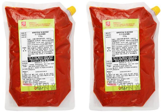 아워홈 행복한맛남 육개장 양념장, 2개, 2kg