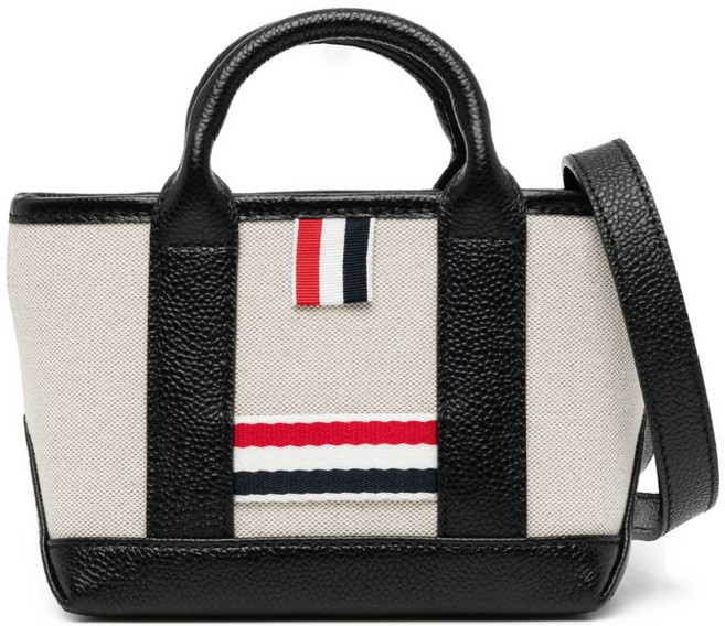 톰 브라운 스트라이프 핸들 토트 백