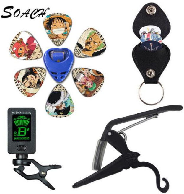 SOACH 2018 초가치 도구 키트 기타 튜너 카포 플렉트럼 홀더 링 부품 액세서리 6 가지, 06 One Piece_02 0.71 미리메터, 1개